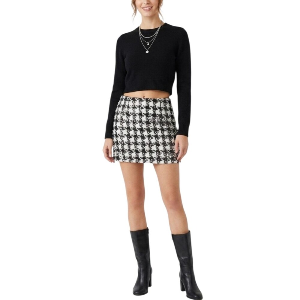 NWT Antonio Melani x Born on Fifth Mini Skirt Lou Lou Tweed Sequin Houndstooth 8